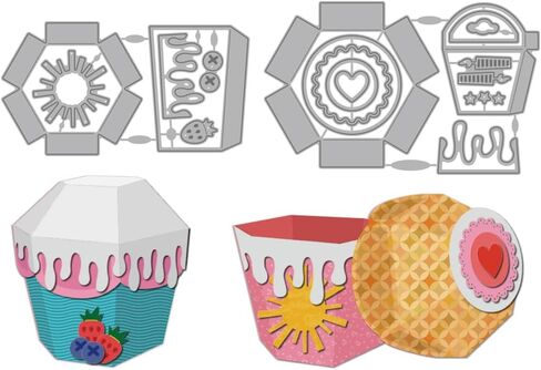 MAYJOYDIY 3D Cake Gift Box Dies - Carbon Steel - Die-Cutting Templates in Saudi Arabia