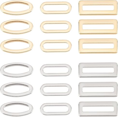 UNICRAFTALE 36Pcs 2 Colors 3 Styles Linking Rings 304 Stainless Steel Linking Rings Rectangle/Oval Frames Connectors for Bracelet Necklace Jewelry Making in Saudi Arabia