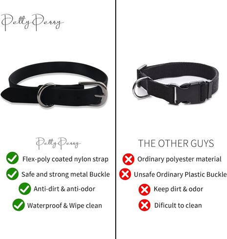 طوق الكلب المقاوم للماء الثقيل القوي نايلون مغلف من النايلون حزام الزنك الأجهزة المقاومة للرائحة سهلة التنظيف عالية الأداء يناسب متوسطات صغيرة أو كبيرة الكلاب (الأزرق ، S) in Kuwait