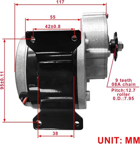 24 Volt 350 Watt MY1016Z3 Gear Reduction Electric Motor with 9 Tooth Sprocket for E Scooter in Saudi Arabia