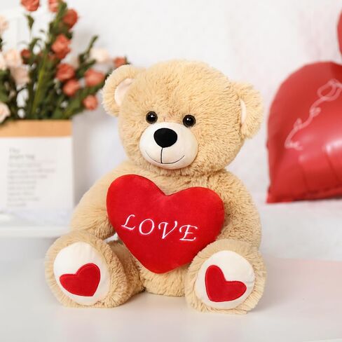 MorisMos 16in Teddy Bear Stuffed Animal with Heart, Small Stuffed Bear for Valentine Day, I Love You Bear Plush for Her, Girlfriend, Girl, Boyfriend, Kids in Saudi Arabia