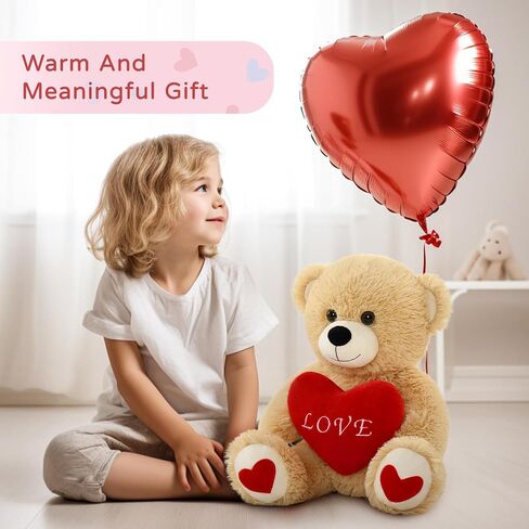 MorisMos 16in Teddy Bear Stuffed Animal with Heart, Small Stuffed Bear for Valentine Day, I Love You Bear Plush for Her, Girlfriend, Girl, Boyfriend, Kids in Saudi Arabia