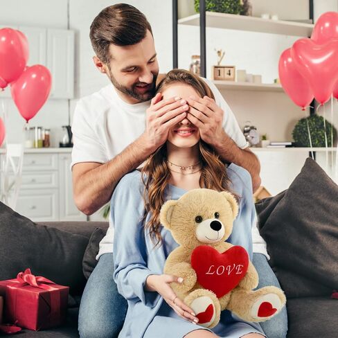 MorisMos 16in Teddy Bear Stuffed Animal with Heart, Small Stuffed Bear for Valentine Day, I Love You Bear Plush for Her, Girlfriend, Girl, Boyfriend, Kids in Saudi Arabia