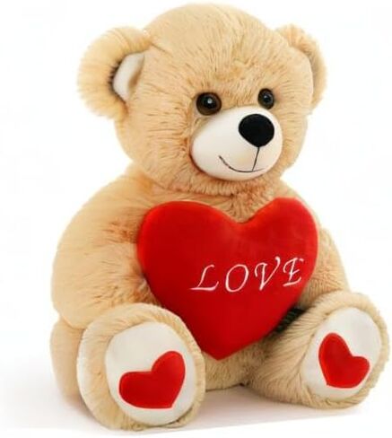 MorisMos 16in Teddy Bear Stuffed Animal with Heart, Small Stuffed Bear for Valentine Day, I Love You Bear Plush for Her, Girlfriend, Girl, Boyfriend, Kids in Saudi Arabia