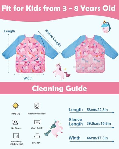 Lictin 2 Pack Kids Art Smocks ، Smock Toddler ، فنان مقاوم للماء ، مآزر الرسم للأطفال in Kuwait