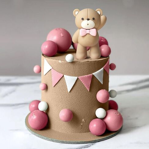 JeVenis Pink Bear Cake Decoration Baby Bear Baby Shower Cake Topper Bears Cake Decoration Baby Shower Birthday Cake Decoration in Saudi Arabia