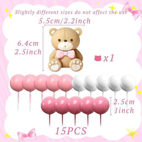 JeVenis Pink Bear Cake Decoration Baby Bear Baby Shower Cake Topper Bears Cake Decoration Baby Shower Birthday Cake Decoration in Saudi Arabia