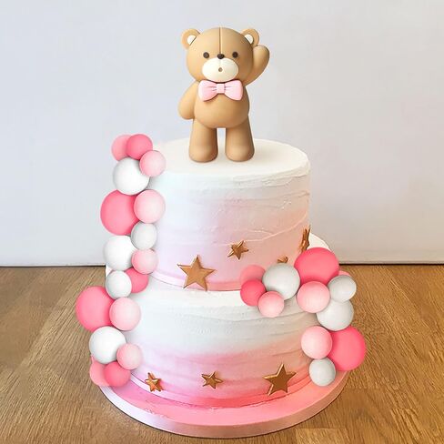 JeVenis Pink Bear Cake Decoration Baby Bear Baby Shower Cake Topper Bears Cake Decoration Baby Shower Birthday Cake Decoration in Saudi Arabia