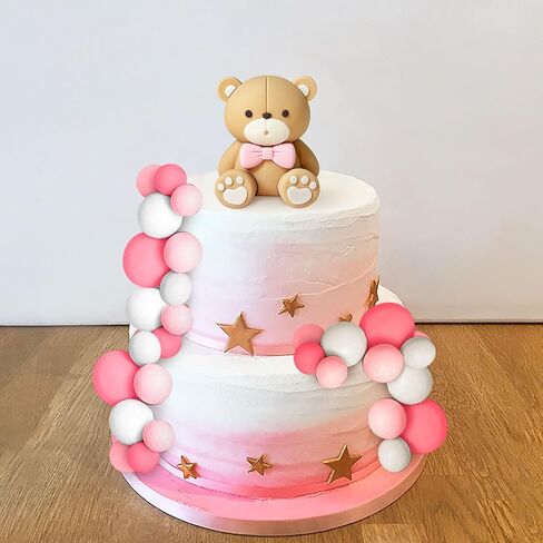 JeVenis Pink Bear Cake Decoration Baby Bear Baby Shower Cake Topper Bears Cake Decoration Baby Shower Birthday Cake Decoration in Saudi Arabia