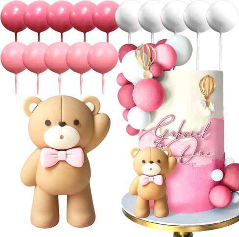 JeVenis Pink Bear Cake Decoration Baby Bear Baby Shower Cake Topper Bears Cake Decoration Baby Shower Birthday Cake Decoration in Saudi Arabia