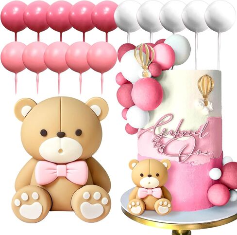 JeVenis Pink Bear Cake Decoration Baby Bear Baby Shower Cake Topper Bears Cake Decoration Baby Shower Birthday Cake Decoration in Saudi Arabia