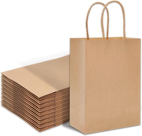 Whaline 24Pcs Sage Green Kraft Paper Bags Party Favors Gift Bags with Handles Grocery Shopping Treat Bags Goodies Candy Bags for DIY Art Craft Baby Shower Wedding Birthday Party Decorations in Saudi Arabia