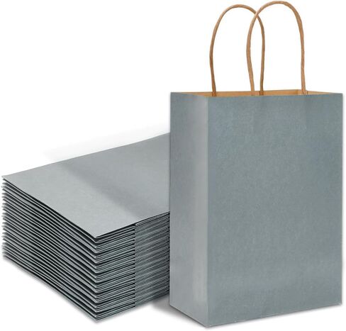 Whaline 24pcs Sage Green Kraft Paper Paps Party Party Favors حقائب الهدايا مع مقابض تسوق البقالة. in Saudi Arabia