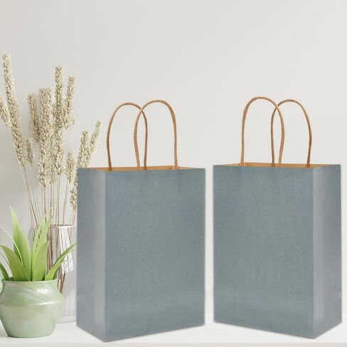 Whaline 24pcs Sage Green Kraft Paper Paps Party Party Favors حقائب الهدايا مع مقابض تسوق البقالة. in Saudi Arabia