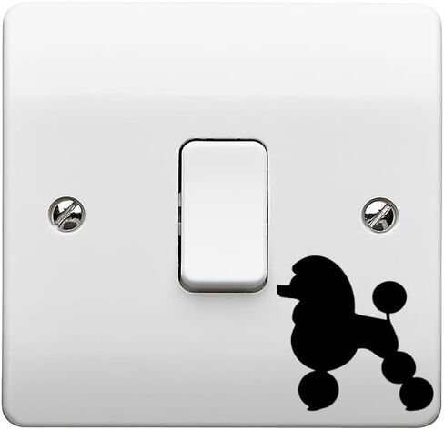 Pet Dog Poodle Silhouette 11 Cute Stickers Pack - Dog Lover Gifts - Car Bumper Sticker - Light Switch Sticker - Wall Decal - Scrapbook Stickers (Black, Extra Small Pack) in Saudi Arabia