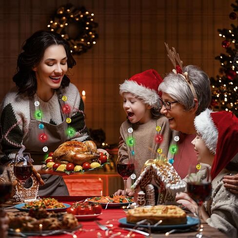 Yaxinrui 1 PCS عيد الميلاد قلادة أعلى ، أجراس تضيء إكسسوارات قلادة عيد الميلاد ، 3 أوضاع أجراس جينجل بيلز توهج عيد الميلاد من أجل سترة قبيحة العام الجديد عيد الميلاد. in Kuwait