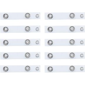 Sowaka 15 Pcs Clear ID Badge Holder Straps with Snap Replacement Vinyl Badge Clips for Card Holder Easily Attach to Lanyards Key Rings Name Tags Work Badge