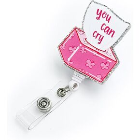 Tian Zhun Badge Reel Retractable with ID Clip Funny Lemon Acrylic Name Badge Accessories for Nurse Doctor Teacher Students Office Worker in Kuwait