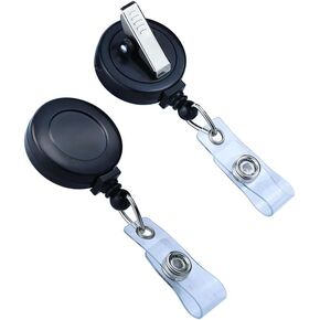 12 Pack Bulk-Retractable ID Badge Holder Reels with 360 Swivel Alligator Clip & Reinforced Vinyl Strap-Great for Name Tag Card Holder Office Workers School Hospital D.I.Y Crafts (Blue) by BETOOM