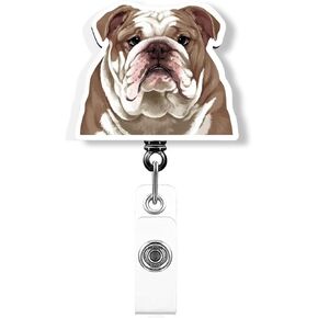 WIRESTER Retractable Badge Reel ID Holder with Alligator Clip for Office Worker, Medical Staffs, Nurse, Doctor, Teacher, Student - Cute Bernese Mountain Dog