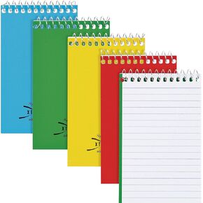 National Memo Book, Narrow Ruling, Top-Bound, Assorted Colors, 3" x 5", 60 Sheets (31120)