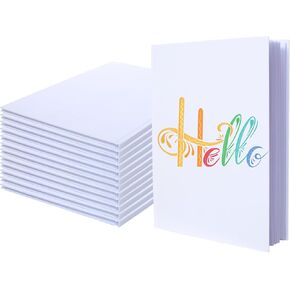 12 Pack Hardcover Blank Books for Kids to Write Stories 6x8 Inch Blank Page Sketch Books Make Your Own Book Ideal for DIY,Classroom. Christmas Gift (White, 18Sheets/36 Pages)