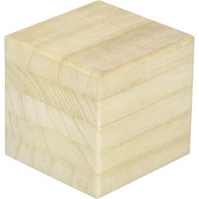 3.5 Inch Solid Wood Block Cube - 1 Block