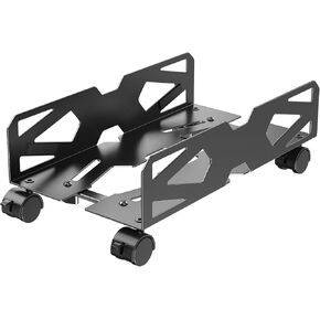 Adjustable Computer Tower Stand, Ventilated PC Tower Stand with 4 Caster Wheels, PC Stand for Floor, Mobile CPU Stand, Under Desk CPU Holder, PC Cart, PC Riser Fits Most PC Gaming Desk Accessories