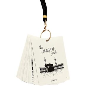 Umrah Guide – Umrah Dua Cards | Step-by-Step Portable Umrah Guide with Pouch & Adjustable Lanyard – Waterproof & Durable