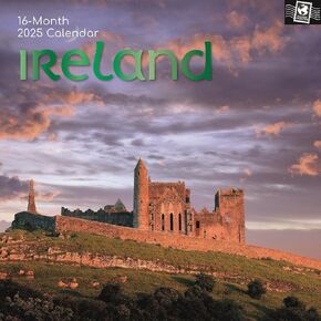 The Gifted Stationary 2025 Square Wall Calendar, Ireland, 16-Month Passport Collection Theme Hanging Calendar with 180 Reminder Stickers, Month Planner for Home, or Creative Spaces, 12x12 In
