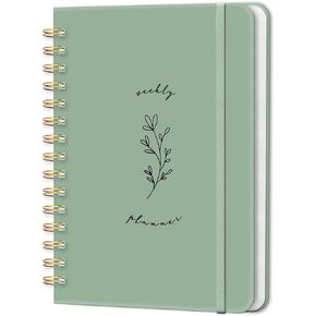 Weekly Planner - 57 Weeks Undated Daily Weekly To Do List Notebook with Goals & Habit Tracker, Spiral Binding Weekly Planner Notebook for Women & Men, Work and Home, 6.3"x8.5", Pink