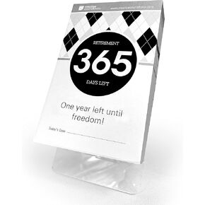 Retirement Count Down Calendar - 5.75"x3.75" - Black and White Tear Off Countdown Desk Calendar (White and Black, 1 yr (365)-Day Retirement)