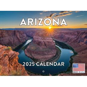 Arizona AZ Calendar 2025 Monthly Wall Calender 12 Month | American Made In The USA