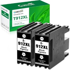 Remanufactured T912XL Ink Cartridge Black 912XL T912 XL Compatible with Workforce Pro WF-C8190 WF-C8690 WF C8190 WF C8690 WFC8190 WFC8690 Printer (2 Pack)