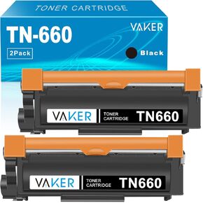 VAKER Compatible Toner Cartridge Replacement for Brother TN660 TN-660 TN630 to use for Brother MFC-L2700DW MFC-L2707DW HL-L2380DW DCP-L2540DW HL-L2300D HL2340DW MFC-L2740DW Printer (Black, 2 Pack)