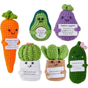 6PCS Fruits Doll Crochet with Card - Thank You for Helping Me Grow - Teacher Appreciation Gift