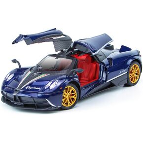 1:24 alloy die-casting metal Pagani car model toys, Pagani Huayra Dinastia Toy with sound and light functions, pull back car, adults and children are suitable for gifts, collectibles. (Purple Pagani)