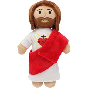 13" Brown Jesus Plush Jesus Stuffed Animal Heart of Jesus Savior Doll for Church Sunday School Religious Easter