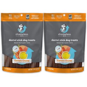 Shameless Pets Dental Treats for Dogs, The Tooth Berry (2-Pack) - Healthy Dental Sticks with Immune Support for Teeth Cleaning & Fresh Breath - Dog Bones Dental Chews Free from Grain, Corn & Soy