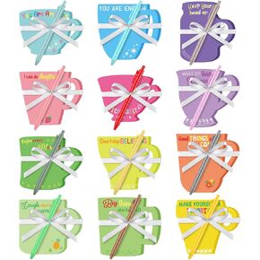 Sinmoe 24 PCS Coffee Cup Notepad مع تقدير الموظف التقدير الملاحظات اللزجة منصات المذكرة التحفيزية ، شكرًا لك المفترات على موظفي مدرسة هدايا المعلمين (لون جميل ، ملهم)