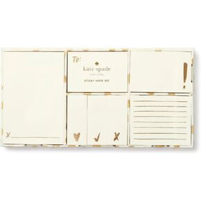 Kate Spade New York Women's Sticky Note Set, Flamingo Dot Gold (176255)