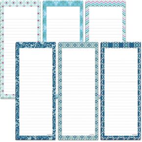 Current Cool Patterns Magnetic Notepads - Set of 6 List Pads, 6 designs, 50-Sheet Pads, 3 1/4 x 8 Inches, Lined Memo Pads, Shopping List, Office Organizer
