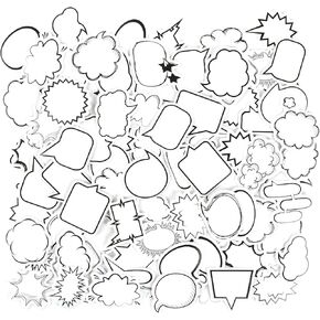 90 Pcs Thought Cloud Sticker Notes Talking Bubble Shaped Sticky Notes Dialog Box Paper Stickers Blank Sticker Labels Assorted Shape Paper Stickers Self-Stick Memo Pads Set for Diary, Planner, Album