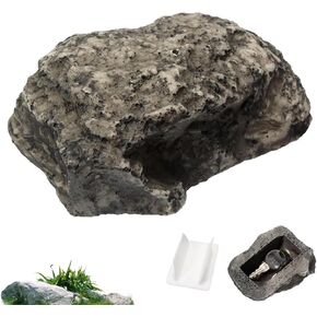 Cyrank Outdoor Rock Stone Hide a Key, Fake Rock Key Hider Outside Decoration Waterproof Dustproof Real Stone/Pine Nuts Shape Safe Stone Key Box for Spare Keys, Real Look and Feel Stone (Stone)