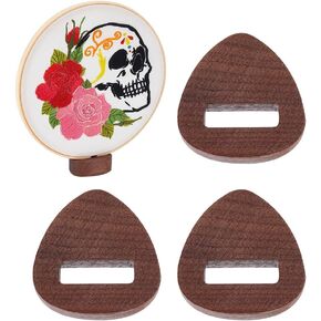 OLYCRAFT 4Pcs Wooden Embroidery Hoop Display Stand 1.9cm Thick Embroidery Hoop Wooden Base Triangle Wood Embroidery Hoop Easels Embroidery Cross Stitch Stand Decor for DIY Craft Projects Display