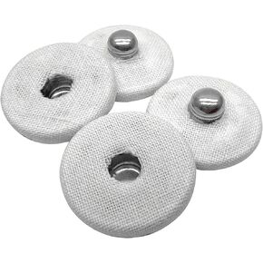 20Set Round Wrap Cloth Hidden Button,Sew-On Snap Buttons Metal Snap,18mm Dia Press Stud Metal Fastener for Sew Clothes DIY Craft(White)
