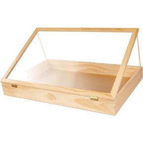 SSWBasics 36-Inch Portable Natural Pine Wood Countertop Display Case - Showcase Your Items in Style with a 24" W x 36" L x 4" D Elegant and Versatile Display Box