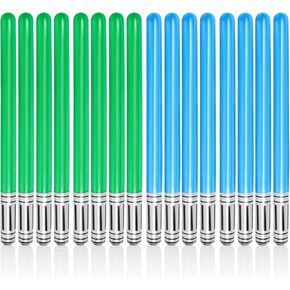 16 PCS Lightsaber القابلة للنفخ - LIYDE LIDATELATE LIGHT SABER TOYS PARTICS BASES تخزن الحشوات التي تفضل السيوف القابلة للنفخ لحفلات حرب النجوم ، حفل تأثيري (Bluered)