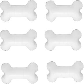 6PCS Dog Bone Balloon, White Aluminum Mylar Foil Pet-Themed Balloons, Perfect for Birthday Parties, Unisex Children