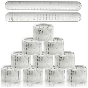 Outus 10 Pieces Silicone Memo Wrist Band to Do List Slap Bracelet Nurse Wrist Notepad Waterproof Reusable Erasable Wrist Strap Gifts for Student Nurse Dementia ADHD(9.8 x 1.2 Inch)